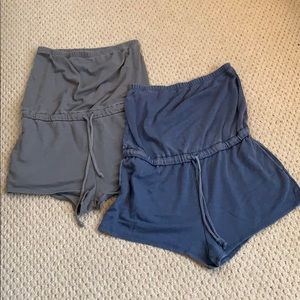 Brand new set of two strapless rompers